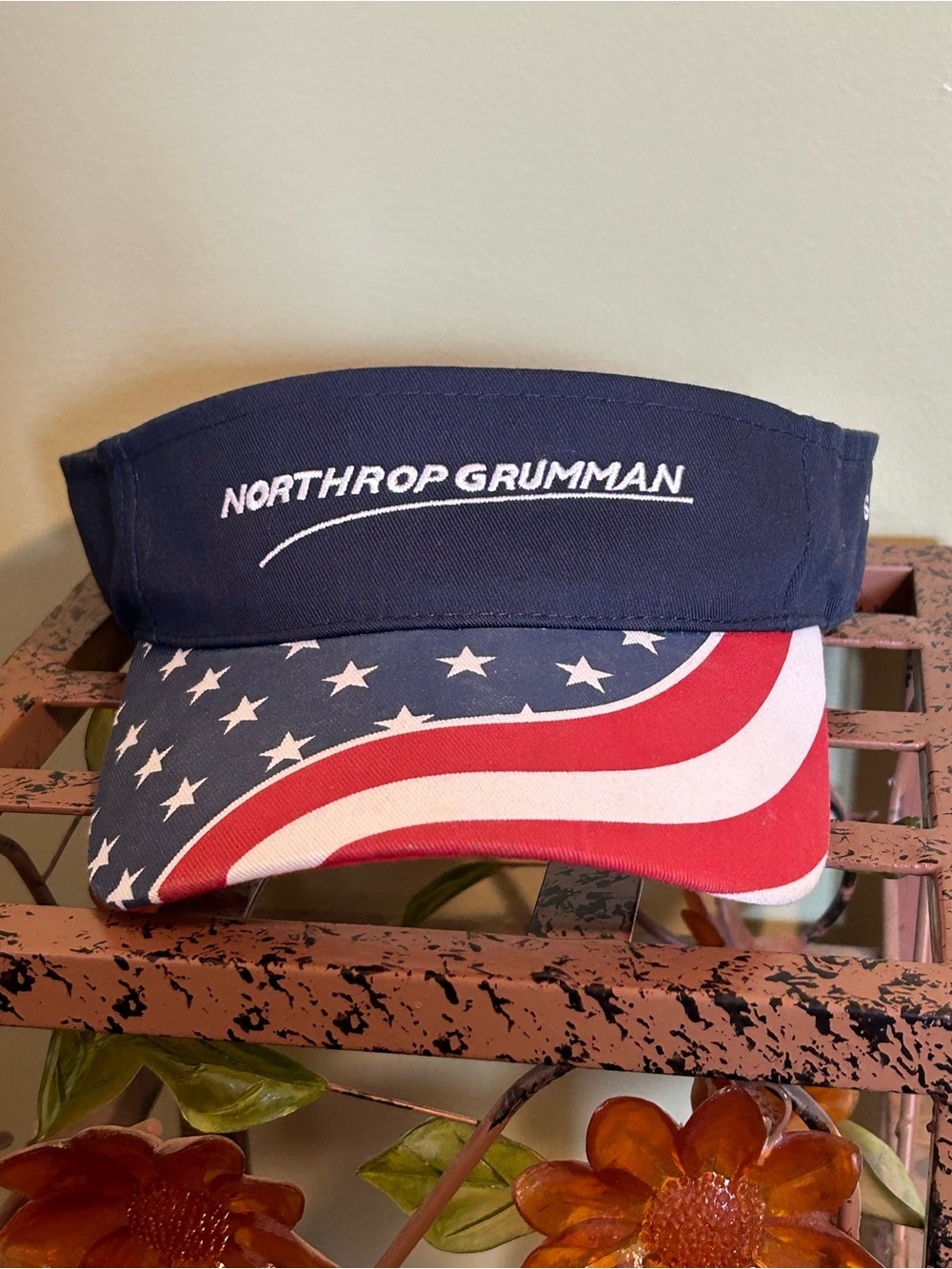 Northrop Grumman Visor Hat Supporting Our Warfighters American Flag Adjustable